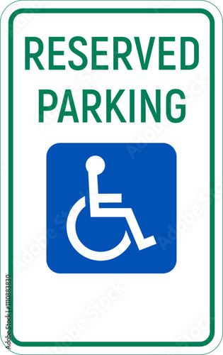 Handicapped reserved parking signs. Wheelchair ramp access sign symbol vector.