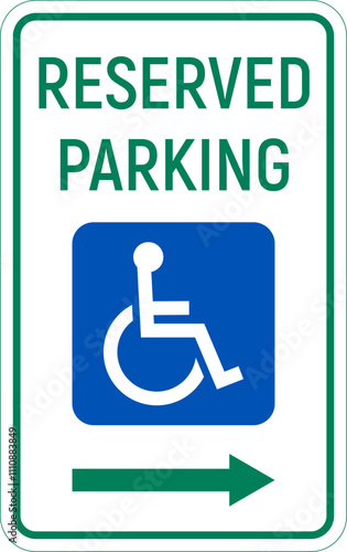 Handicapped reserved parking signs. Wheelchair ramp access sign symbol vector.