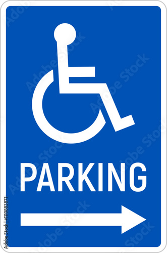 Handicapped reserved parking signs. Wheelchair ramp access sign symbol vector.