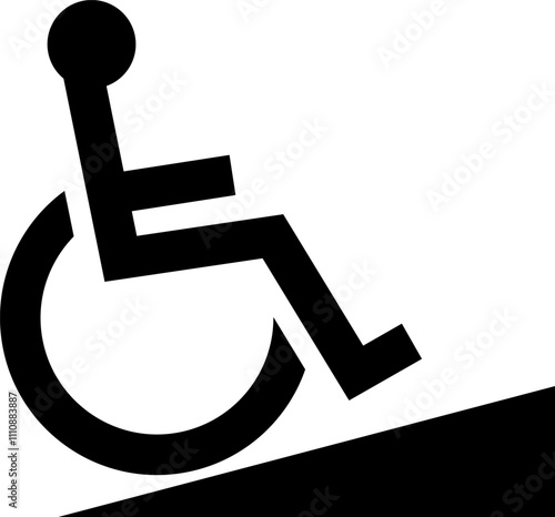 Handicapped reserved parking signs. Wheelchair ramp access sign symbol vector.