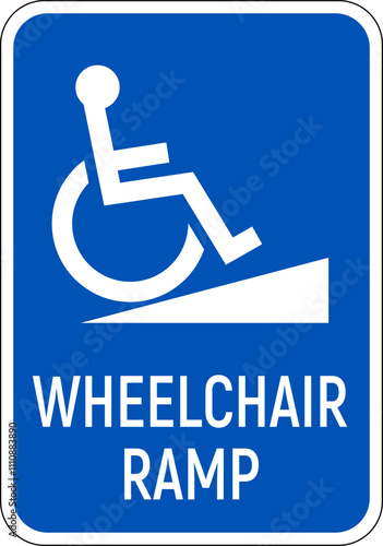 Handicapped reserved parking signs. Wheelchair ramp access sign symbol vector.