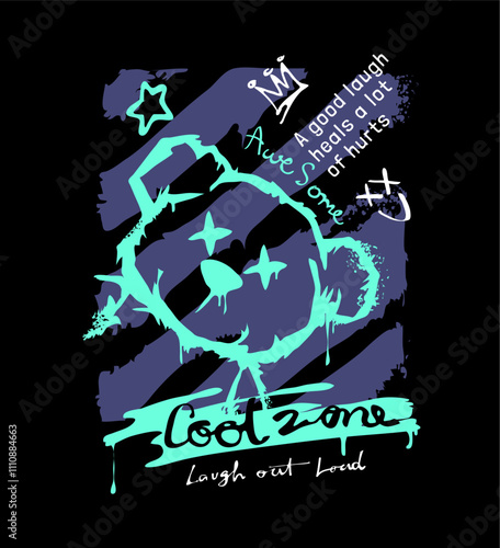 calligraphy slogan with bear doll spray painted graffiti art style vector illustration on black background