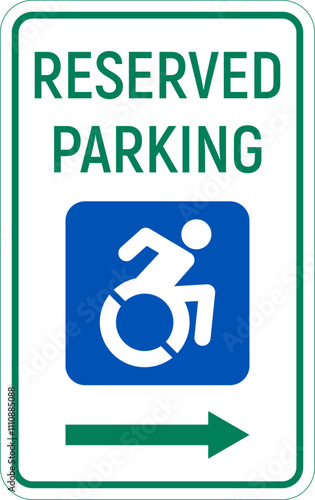 Handicapped reserved parking signs. Wheelchair ramp access sign symbol vector.