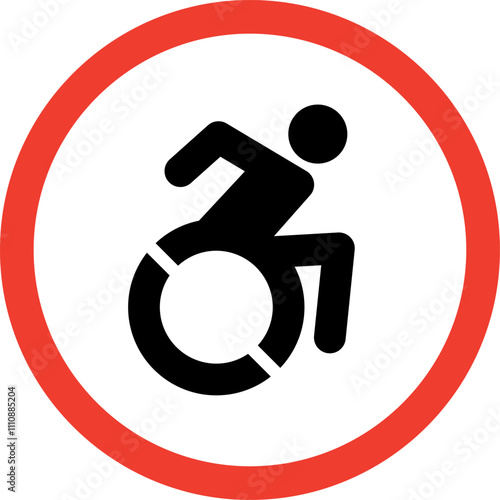 Handicapped reserved parking signs. Wheelchair ramp access sign symbol vector.