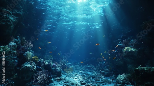 Underwater Coral Reef Landscape Wide Panorama

 photo