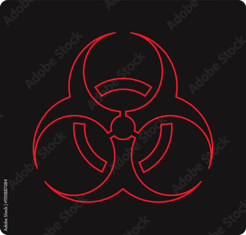 Bio hazard symbol. Quarantine sign. Quarantine zone. Dripping biohazard symbol. Biological hazard warning. Covid. Vector illustration.