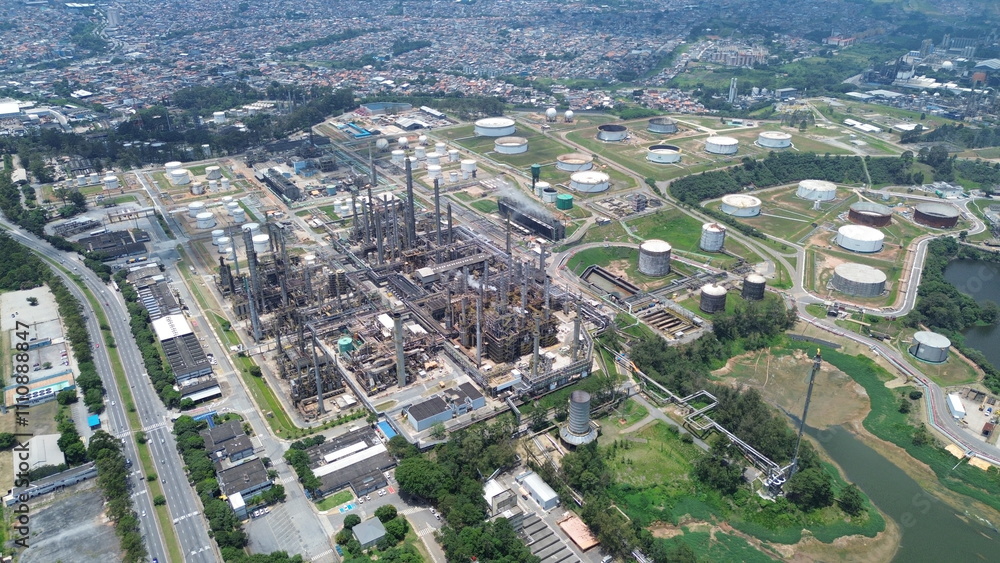 Industrial Aerial View of the Capuava Petrochemical Complex in Santo André, São Paulo – A Hub for Chemical and Plastic Production Industrial Aerial View of the Capuava Petrochemical Complex in Santo André, São Paulo – A Hub for Chemical and Plastic Production