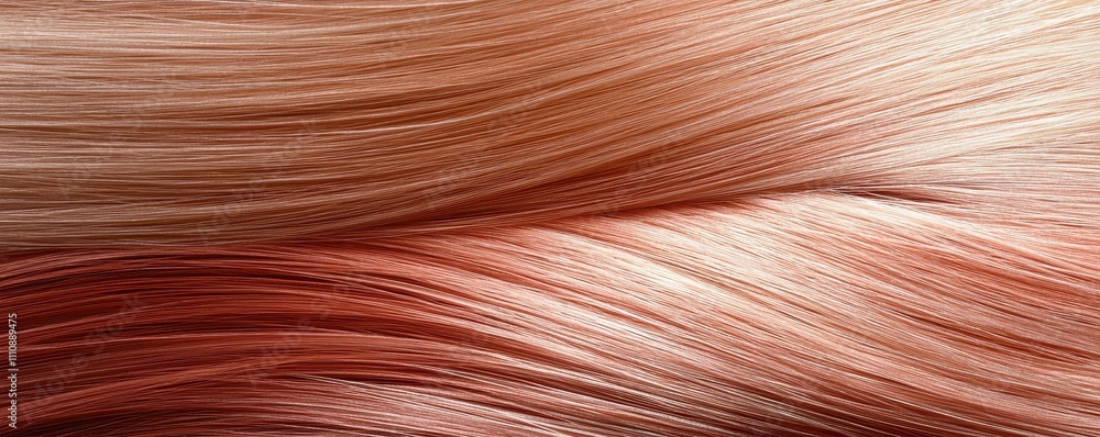 Fototapeta premium Flowing strands of silky, copper-colored hair texture.