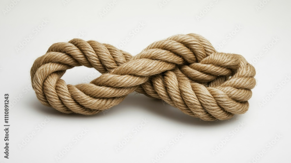 A rope is tied in a knot, forming an infinity symbol A rope is tied in a knot, forming an infinity symbol