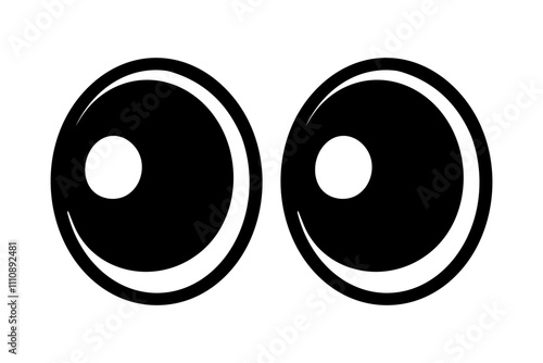 Eyes icon, eyes look away, a surprised look, glance sign, cute eye expression isolated