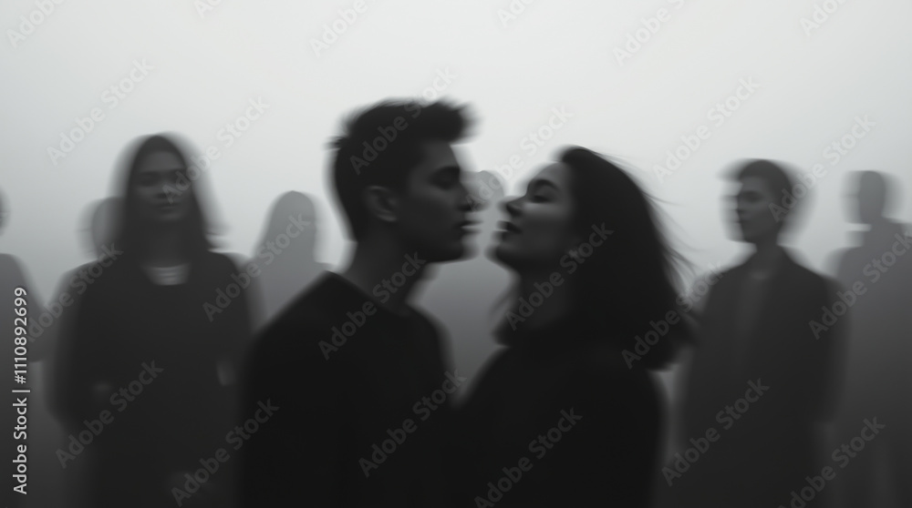 Silhouettes of young people with genuine emotions captured in a minimalist style Silhouettes of young people with genuine emotions captured in a minimalist style