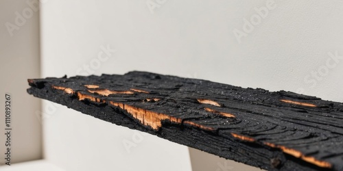 A close up of a piece of wood that has been burned.