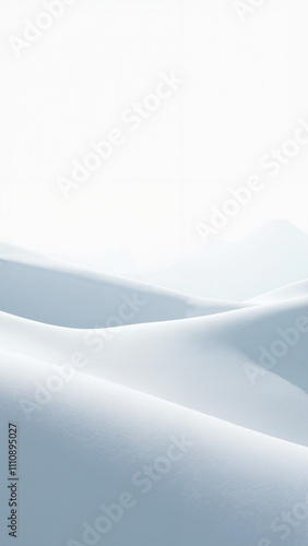 Serene Snowy Landscape: Rolling Hills in Winter Wonderland - Perfect for Holiday Marketing and Travel Ads