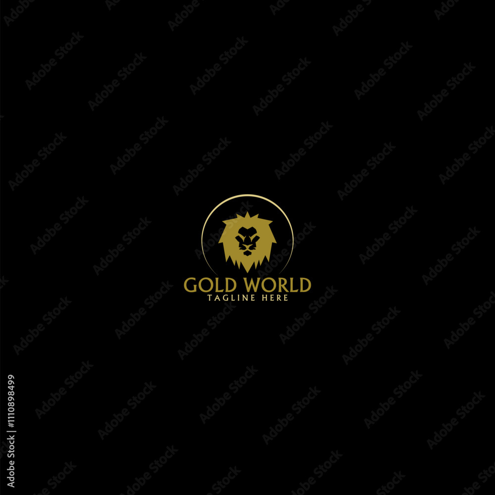 Lion logo symbol icon isolated on dark background Lion logo symbol icon isolated on dark background