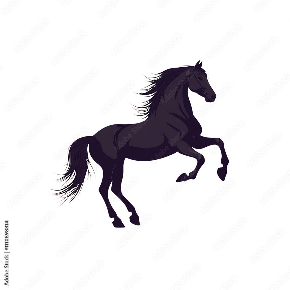 Dynamic illustration of a powerful black horse. Dynamic illustration of a powerful black horse.