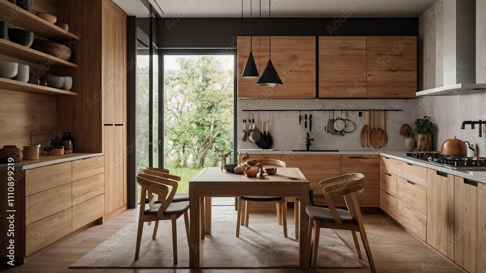 close_up_of_dinning_table_in_kitchen_interior close_up_of_dinning_table_in_kitchen_interior