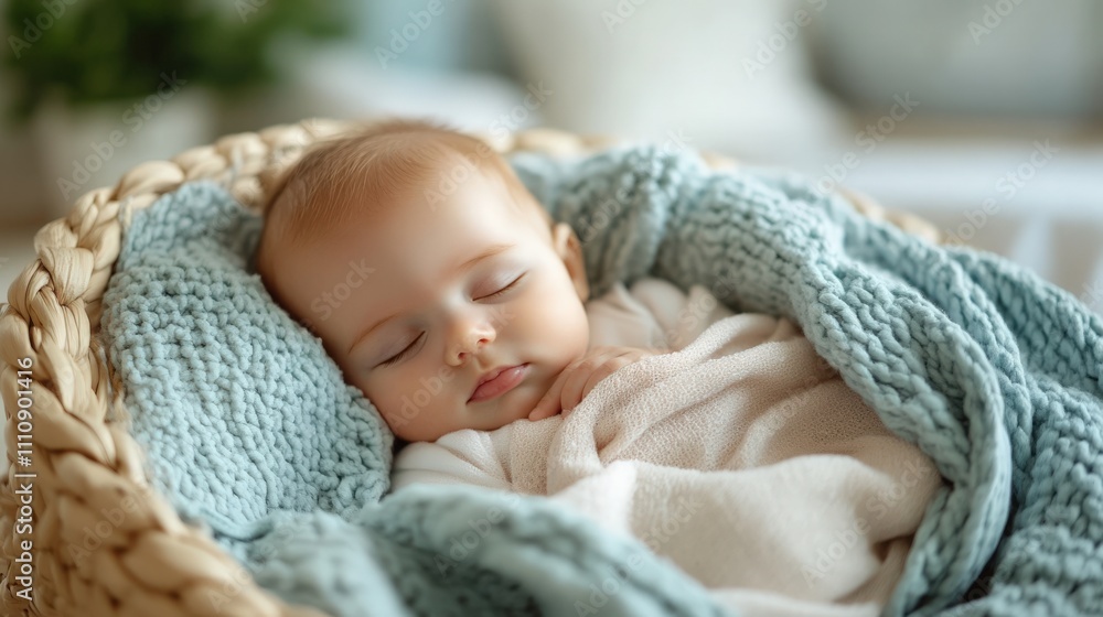 Adorable Sleeping Baby in Cozy Blanket Adorable Sleeping Baby in Cozy Blanket