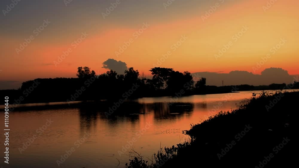 sunset atmosphere on the edge of the lake sunset atmosphere on the edge of the lake