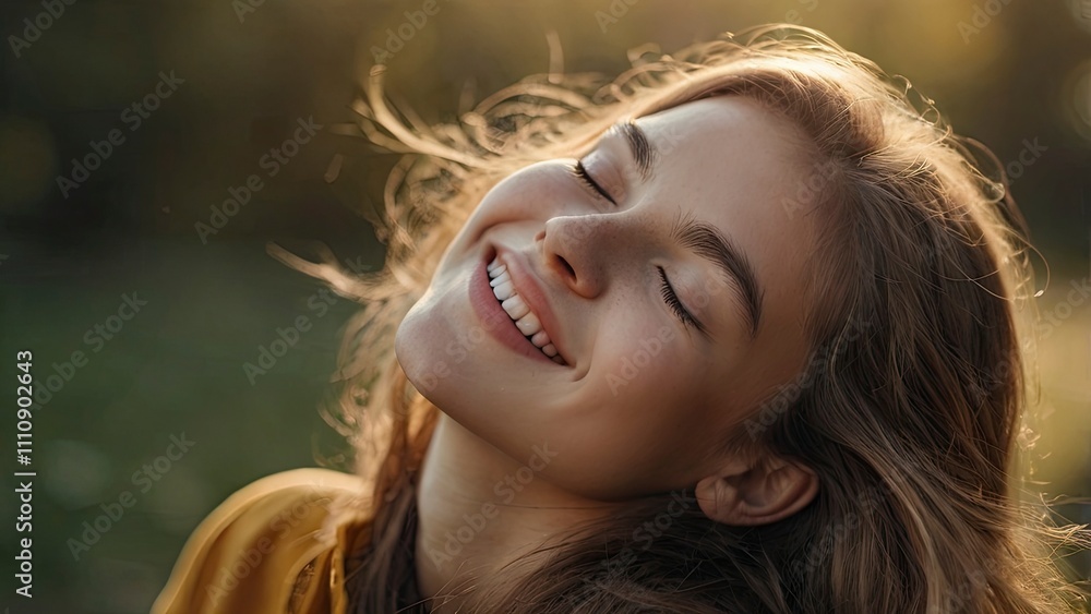 Naklejka premium portrait_close_up_of_face_of_one_young_beauti