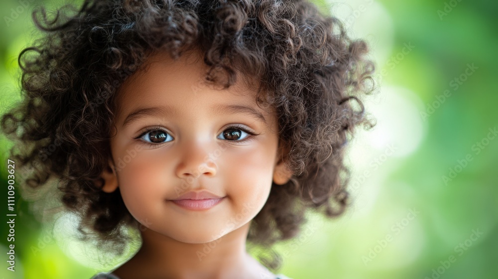 Charming Child with Curly Hair Portrait Charming Child with Curly Hair Portrait