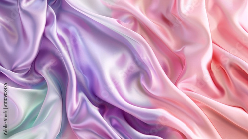 Silky waves of pastel colors create a dreamy scene full of elegance and tranquility. This mesmerizing texture reflects a serene spectrum of soft hues. Generated AI