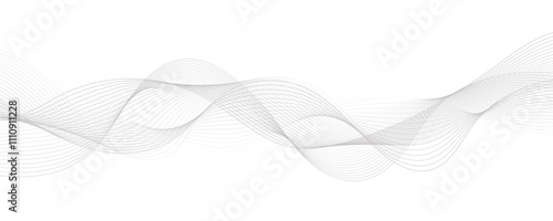 Abstract wave element for design. Wave with lines created using blend tool. Curved wavy line, smooth stripe.
