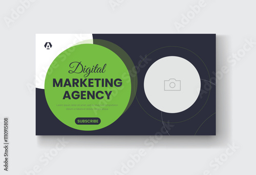 Corporate business and digital marketing youtube thumbnail or web banner template