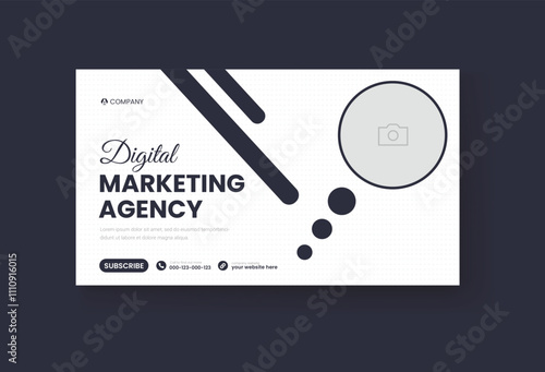Corporate business and digital marketing youtube thumbnail or web banner template