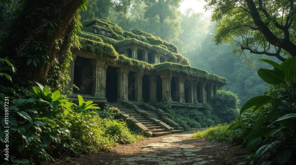 Overgrown Ancient Temple in the Jungle
