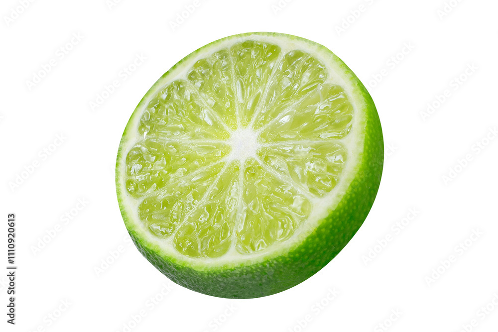 Lime slice on an isolated white background. Lime slice on an isolated white background.