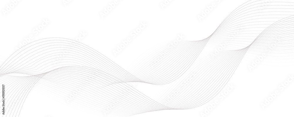 Fototapeta premium Abstract wave element for design. Wave with lines created using blend tool. Curved wavy line, smooth stripe. 