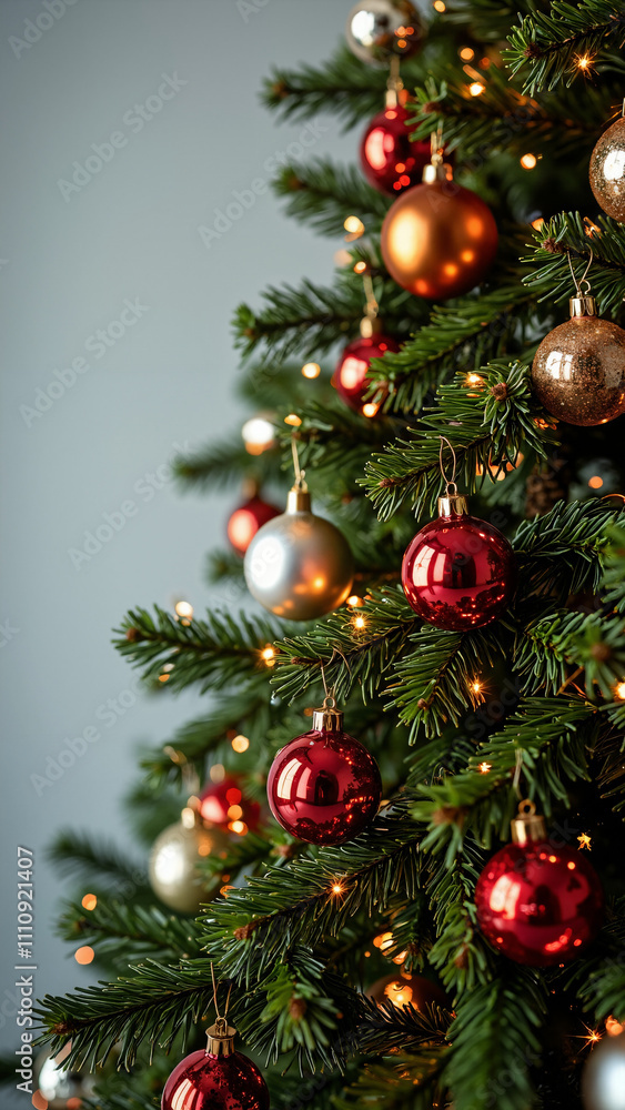 Festive Christmas Tree with Vibrant Ornaments: Perfect for Holiday Marketing, Social Media, and Seasonal Campaigns Festive Christmas Tree with Vibrant Ornaments: Perfect for Holiday Marketing, Social Media, and Seasonal Campaigns