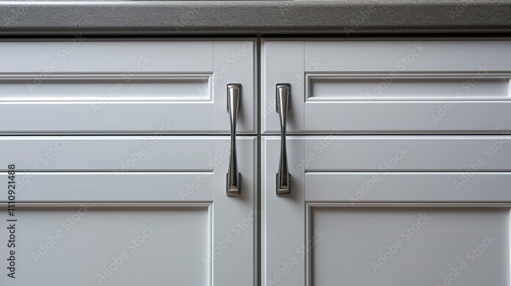 Fototapeta premium A photo of a spotless and sanitized kitchen cabinet