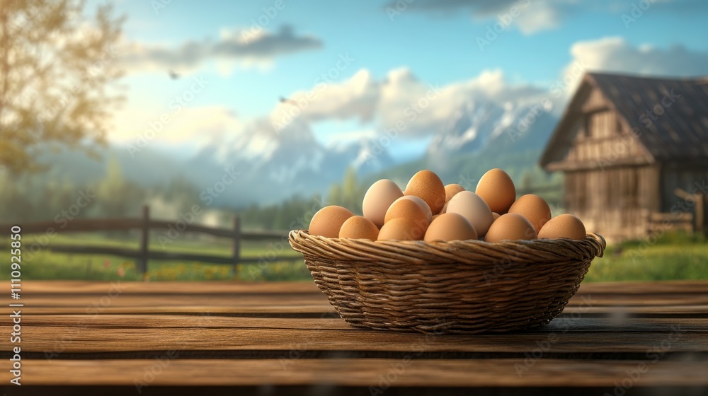 Farm-Fresh Eggs in a Natural Outdoor Setting Farm-Fresh Eggs in a Natural Outdoor Setting