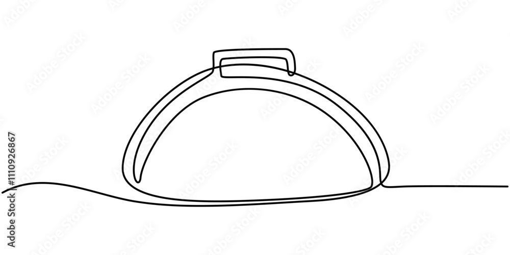Obraz premium Continuous Line Drawing of Luggage Icon. Hand Drawn Symbol Vector Illustration, Suitcase line travel luggage continuous art bag drawing outline icon. Travel trip line suitcase voyage airport single. 