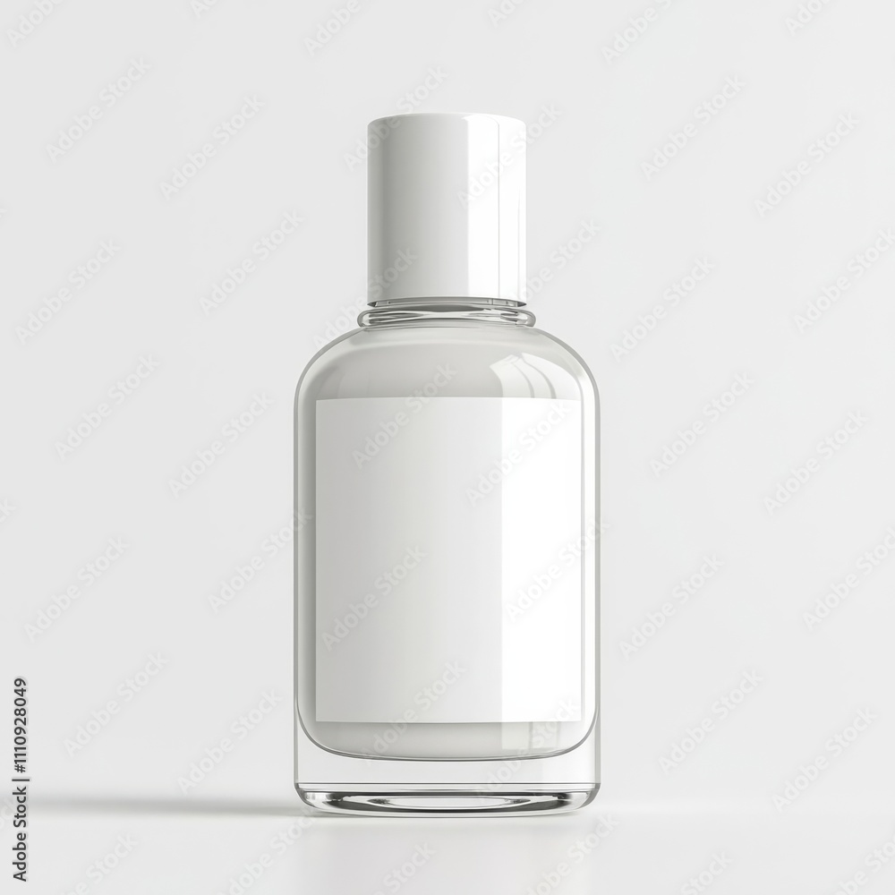 Blank nail polish bottle with glossy label area, isolated on a monochrome background, perfect for professional design Blank nail polish bottle with glossy label area, isolated on a monochrome background, perfect for professional design