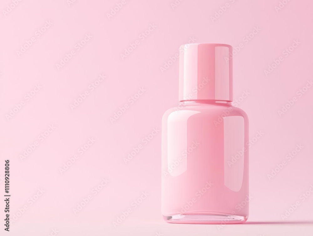 Minimalist nail polish bottle mockup, blank glossy surface, isolated on a soft pastel background, clean and modern for branding Minimalist nail polish bottle mockup, blank glossy surface, isolated on a soft pastel background, clean and modern for branding
