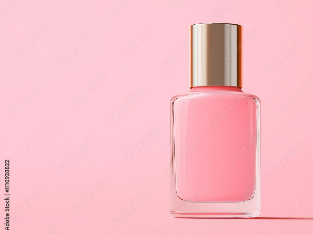 Minimal blank nail polish bottle mockup, featured with metallic cap, spotlight effect for premium product display Minimal blank nail polish bottle mockup, featured with metallic cap, spotlight effect for premium product display