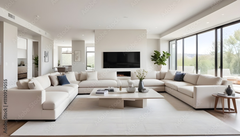 Photo interior modern design room 3D illustration Photo interior modern design room 3D illustration