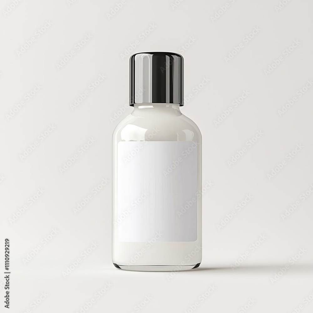 Blank nail polish bottle with glossy label area, isolated on a monochrome background, perfect for professional design Blank nail polish bottle with glossy label area, isolated on a monochrome background, perfect for professional design