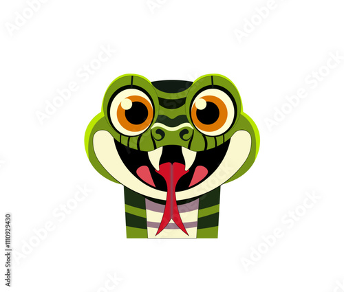 Vector illustration of cartoon snake for logos and banners in the year of the snake	