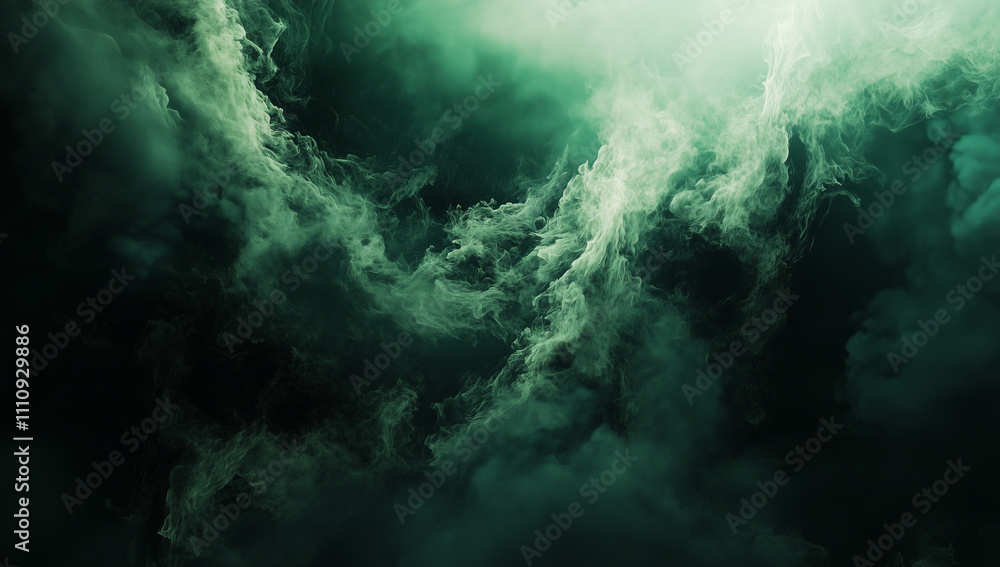 Obraz premium Deep green grunge background with copy space