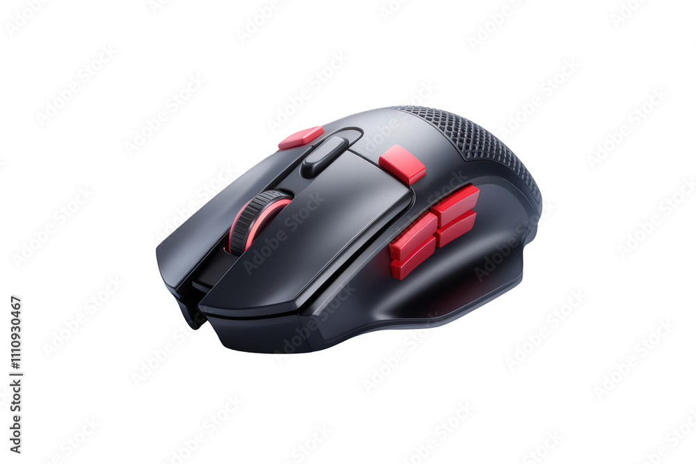 Black and Red Gaming Mouse with Customizable Buttons and Ergonomic Design Black and Red Gaming Mouse with Customizable Buttons and Ergonomic Design