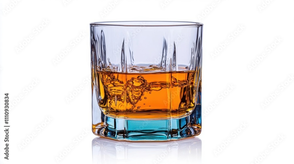 A photostock of an elegant whiskey glass splashing amber liquid, set on a clean white background, perfect for beverage or luxury branding. High Quality A photostock of an elegant whiskey glass splashing amber liquid, set on a clean white background, perfect for beverage or luxury branding. High Quality