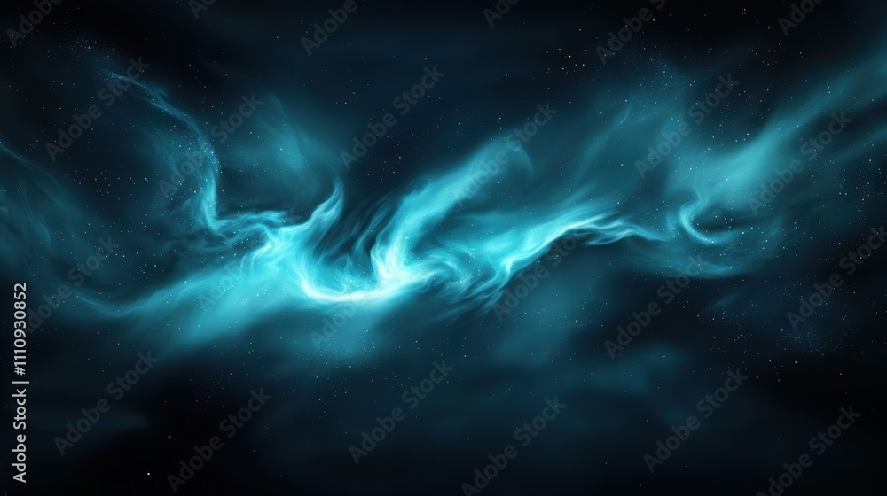 Ethereal cosmic nebula with swirling turquoise hues Ethereal cosmic nebula with swirling turquoise hues