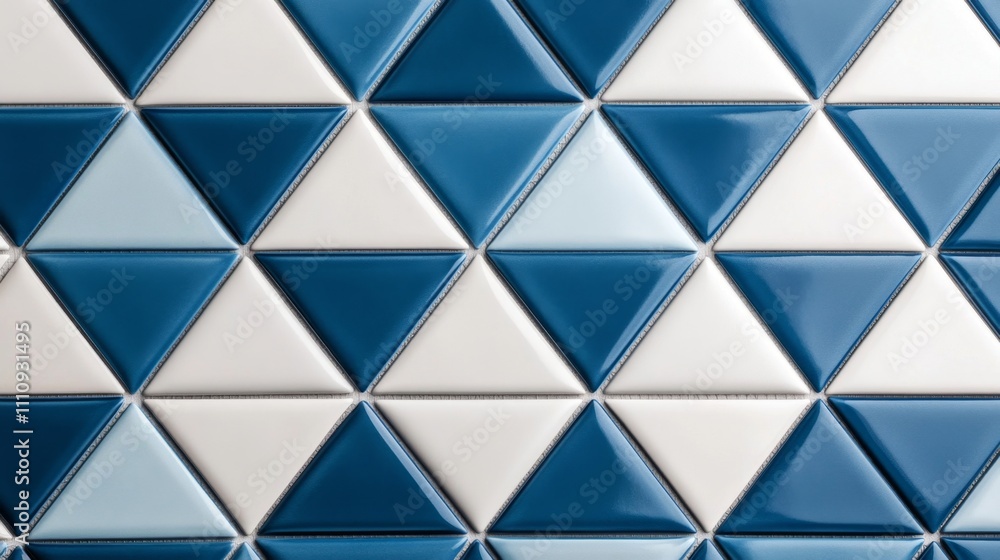 Modern Blue and White Geometric Tile Pattern Background for Interior Design and Architecture Modern Blue and White Geometric Tile Pattern Background for Interior Design and Architecture