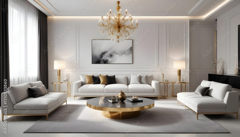 Modern living room interior composition with grey modern sofa, wooden , folding screen and modern Home Modern living room interior composition with grey modern sofa, wooden , folding screen and modern Home
