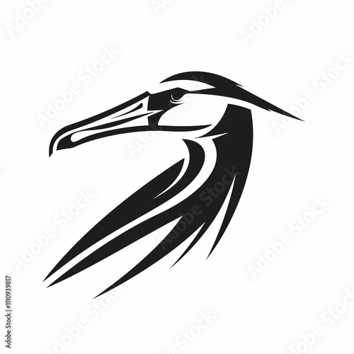 Albatross Aggressive silhouette vector illustration photo