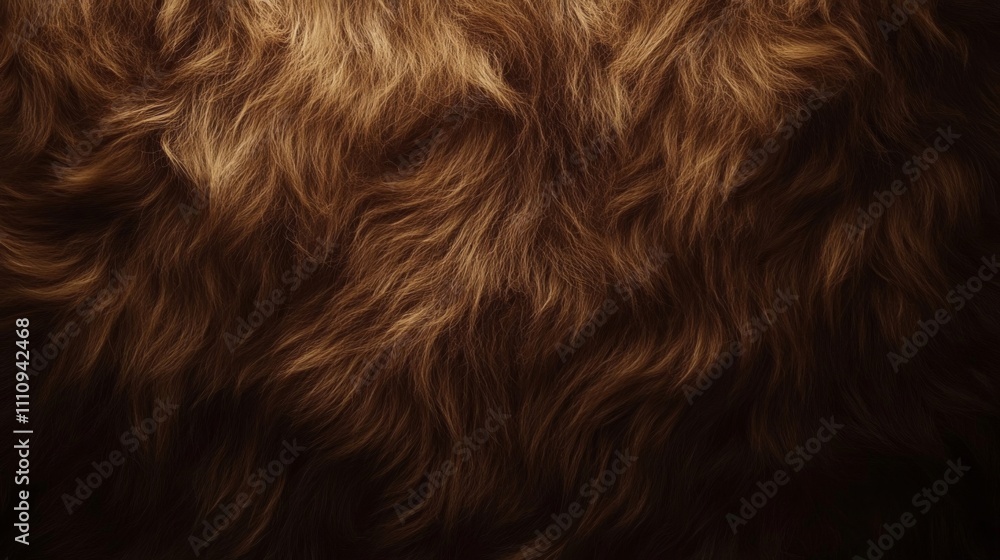Naklejka premium Close-up of Soft, Wavy Brown Fur