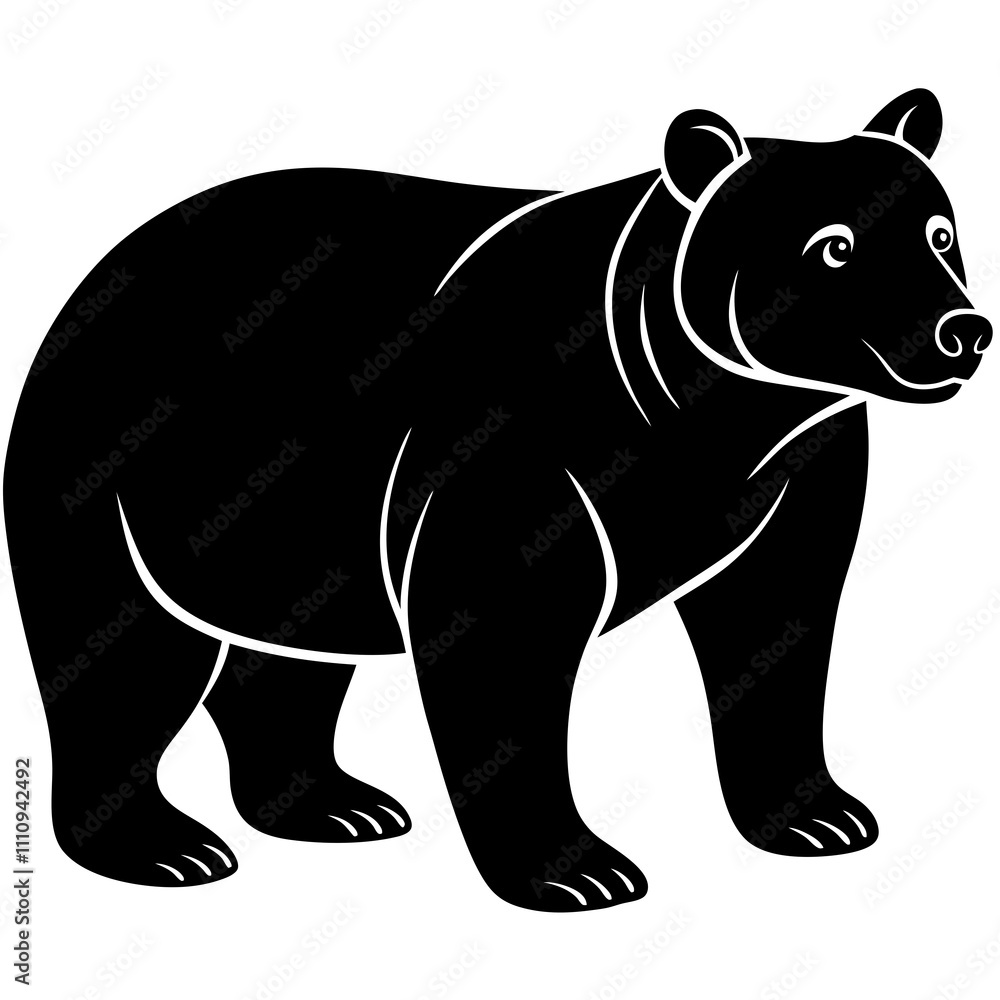 bear illustration isolated on transferred background, cut out bear illustration isolated on transferred background, cut out
